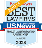 Best Law Firms for product liability litigation - plaintiffs, tier one, awarded by U.S. News Best Lawyers in 2023