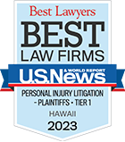 Best Law Firms for personal injury litigation - plaintiffs, tier one, awarded by U.S. News Best Lawyers in 2023